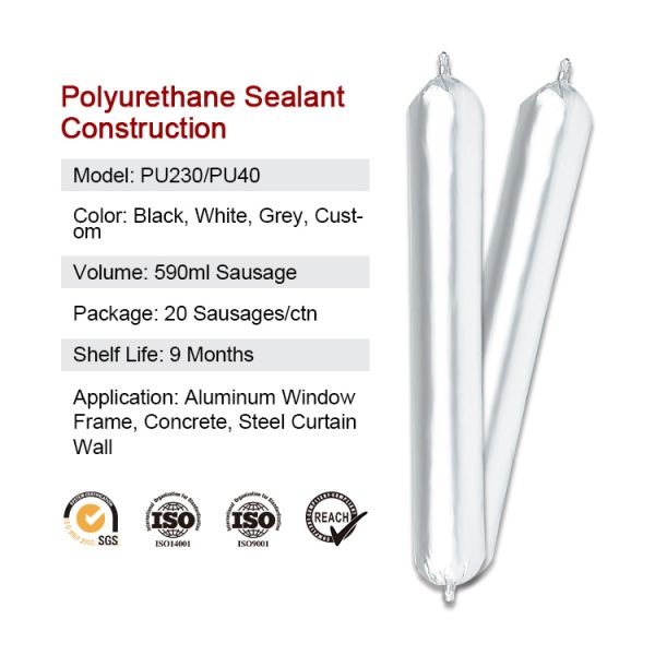 PU25 Construct Sealant 600ml Sausage 310ml Cartridge Grey/Black/White Odorless Polyurethane Joint Sealant