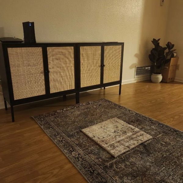 Decorative MDF Slat Wood Cabinet Sideboard Kitchen Apartment