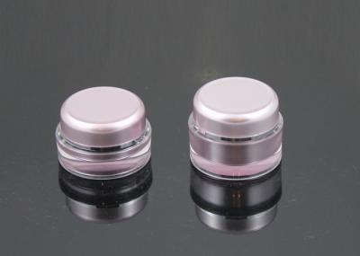 Transparent Inner And Pink Silver Edge Cosmetic Jars With Lids For Cream