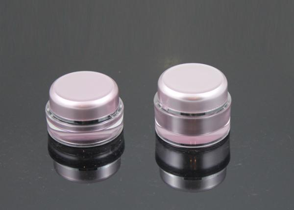 Transparent Inner And Pink Silver Edge Cosmetic Jars With Lids For Cream