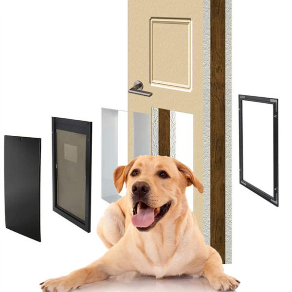 Durable Silver Aluminum PET Door Large Medium / Small Cat Flap Door