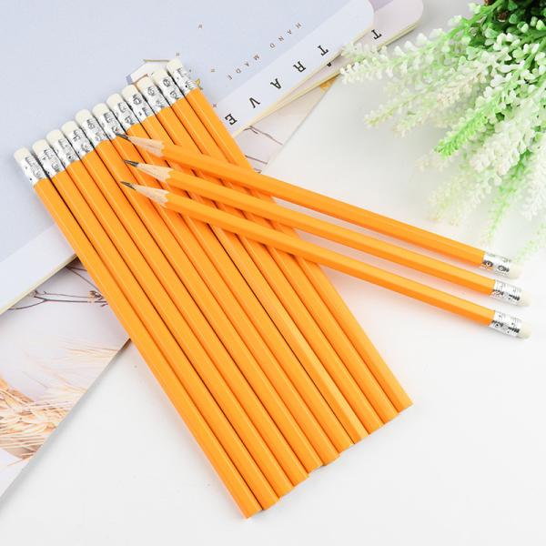 School Student Art Sketch Writing Pencil HB Hexagonal Barrel Yellow Wooden Pencil