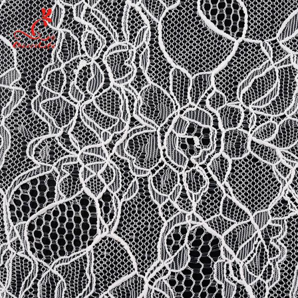 High quality White nylon lace fabric for long dress