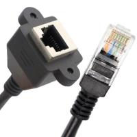 オーダーメイド 6FT スクリュー ロッキング スタッド ネットワーク イーサネット 女性ソケット RJ45 パネルマウント 拡張ケーブル