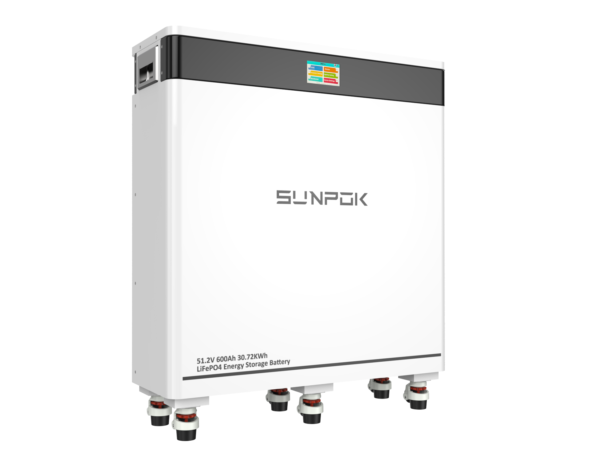 Système de stockage d'énergie domestique mobile sur pied SUNPOK Energy 5~10 ans de garantie 51,2 V 600 Ah 30 kWh cellule LiFePO4