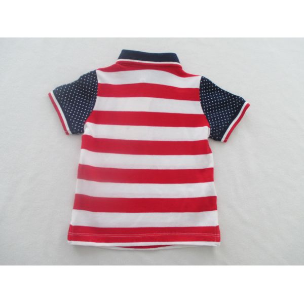 Yarn Dyed Big Rapport Baby Printed T Shirts Side Slit Pique Polo Shirt