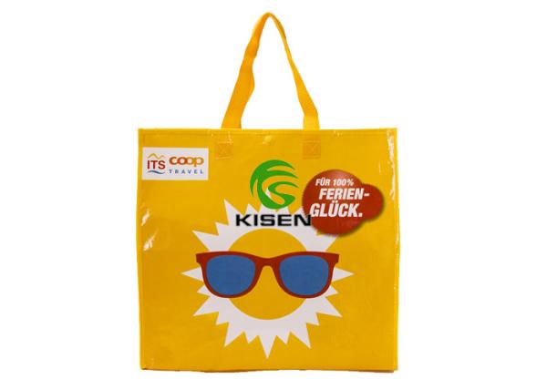 Yellow Woven Carry Bags Handle Type With Your Own Logo OEM / ODM Accepted