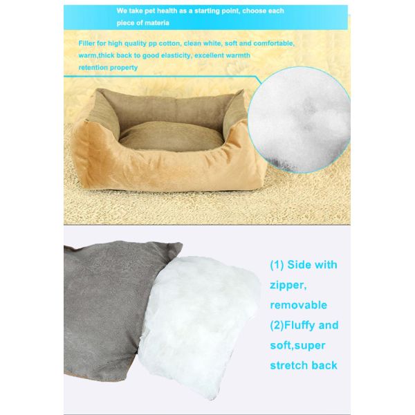 luxury pet beds Stripes short plush pp cotton pet bed china factory