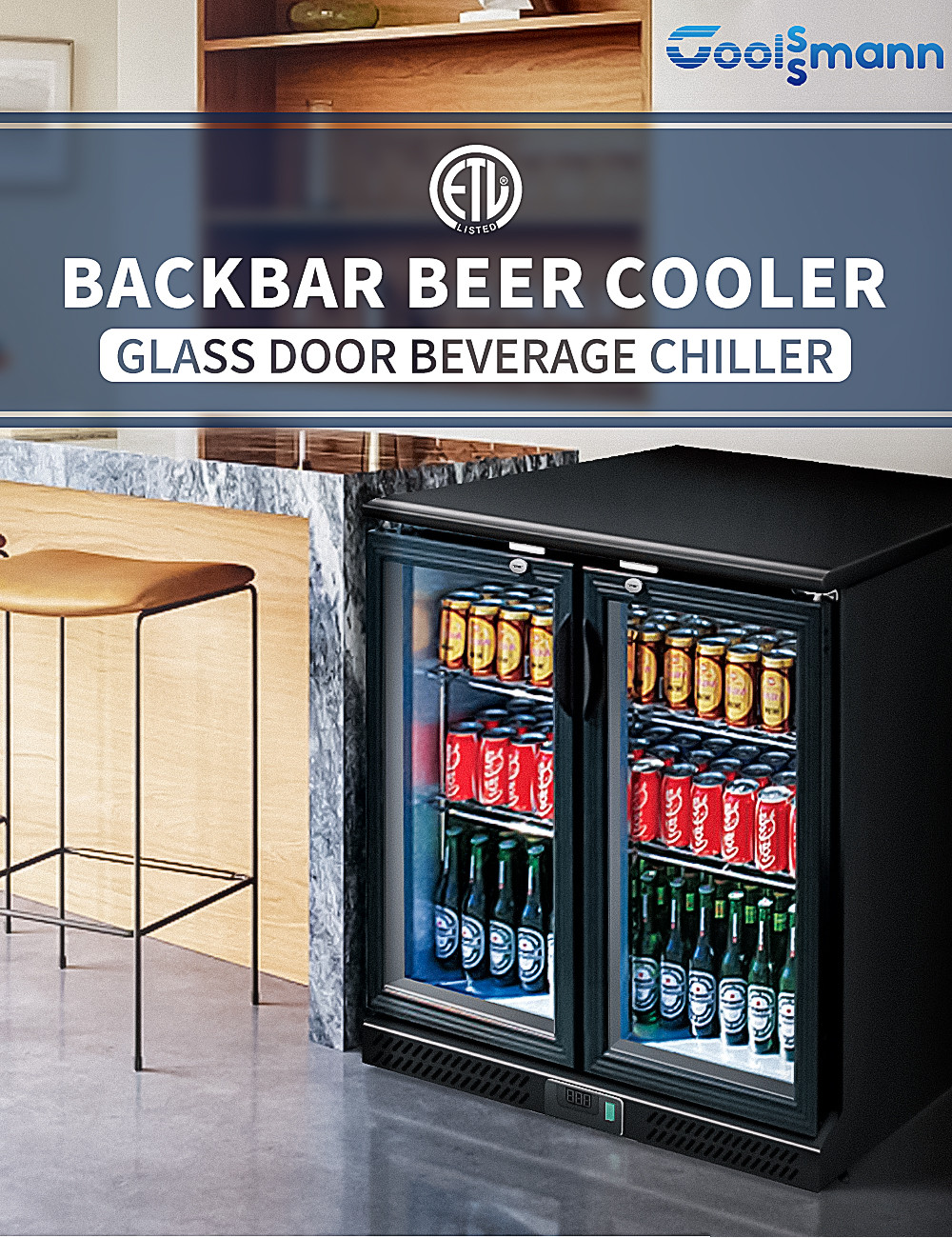 Раздвижная дверь холодильника небольшого Backbar напитков более крутая с испарителем скрепления крена