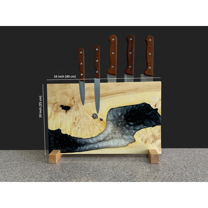 Custom Order Wooden Epoxy Resin Magnetic Knife Set Block Stand Universal Knife Holder