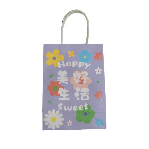 Purple Kraft Paper Bag Custom Size Printed Luxury Packaging for Supermarket Takeaway Coffee Milk Tea Food