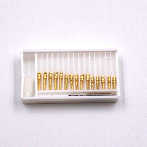 Manual 2024 15pcs/ box Dental Root Canal Pins Post screws Posterior Therapy gold Coated BM1.2 -