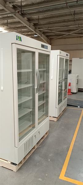 656L Ergonomic Double Glass Door Biomedical Pharmacy Vaccine Refrigerator Fridge For Hospital Equipment