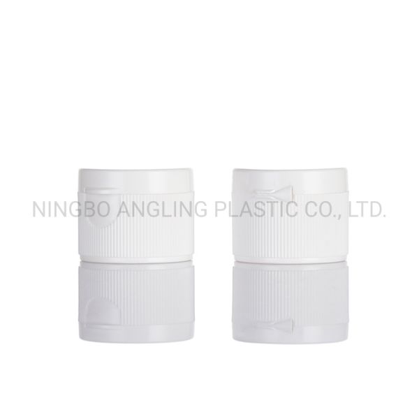 28mm Plastic Cap for Flip Top Cap Bottle in Ribbed White Colors Customized Request