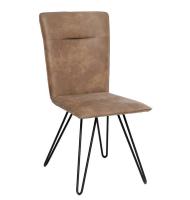 Modern Leather Dining Chair with Iron Frame