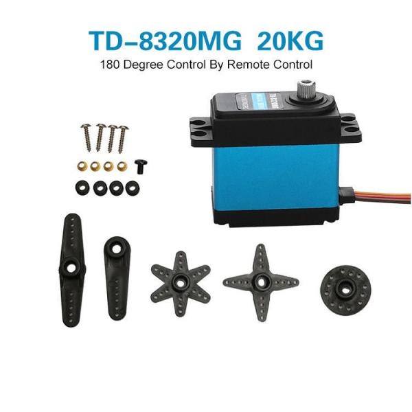 TIANKONGRC TD-8320MG 20KG Waterproof Metal Gear High Torque Digital Servo Motor for RC Hobby Crawler, Truck, Car, Boats, Robots