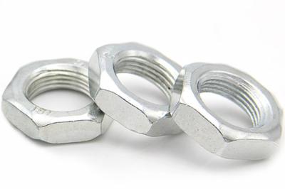 Aço carbono branco azul Galvanizado Amêndoas hexagonais simples Revestimento de zinco Metal parafuso hex com porca hex