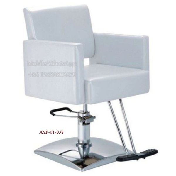 ASF-01-038White Color Acrylic Styling Chair Salon Furniture Square Base Hair Styling Chair