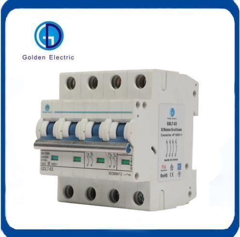 Solar PV DC Circuit Breaker 1000V 1p/2p/3p/4p MCB with 8kv Rated Impact Voltage