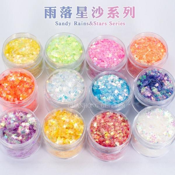 Glass Tumbler Chunky Hex Glitter Sparkle Mix Powder Stars Flowers Moons Hearts