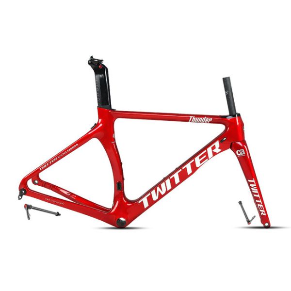 Height 52cm Carbon Road Bike Frame , TWITTER Thunder Frameset 700x25C Wheel Size