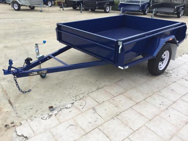 6x4 Tandem Box Trailer Single Axle Utility Trailer 750KG With Mudguards Checker Plate