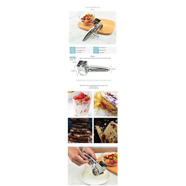 Make Perfect Cheese and Vegetable Shreds with This Handheld Rotary Grater Home Kitchen