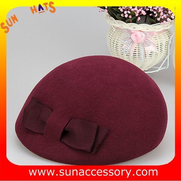Hot sale Fashion 100% Australia wool felt ladies beret hats ,Red beret  hats with adjustable band