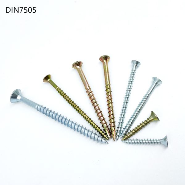 La mampostería seca principal plana doble del metal atornilla el tornillo amarillo DIN7505 del conglomerado del cinc