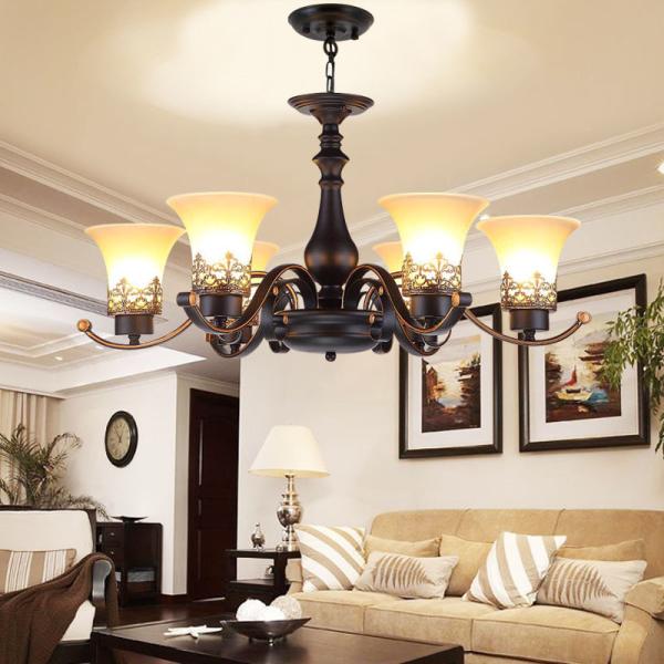 Black Iron works chandelier for indoor home lighting fixtures (WH-CI-105)