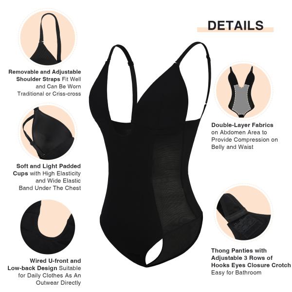 HEXIN Best seller Corpo de noiva sem traseiro preto para mulheres