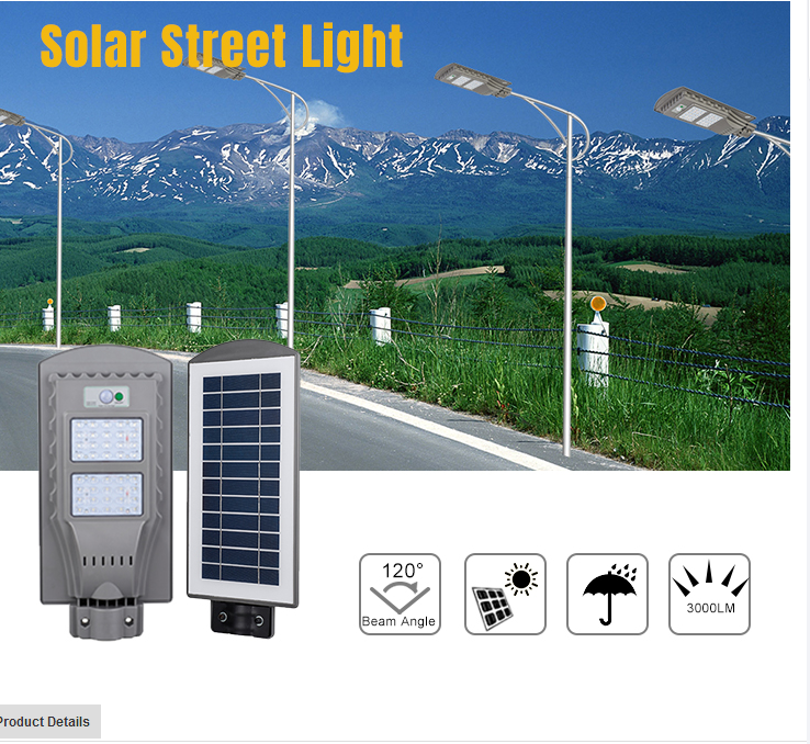 High Efficiency 20W 40W 60W OUTDOOR LED Solar Street Light With Super Brightness