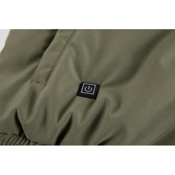 USB Powered Heated Tactical Jacket in Army Green with Windproof Softshell