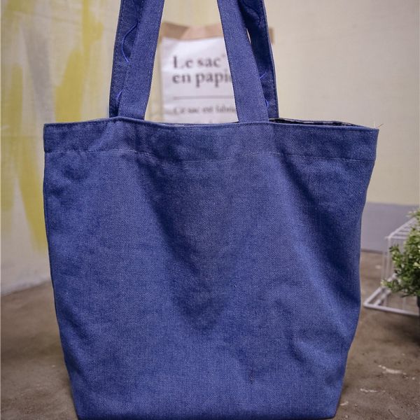 Playful denim shoulder bag printing canvas bag large capacity Meng Mei casual female