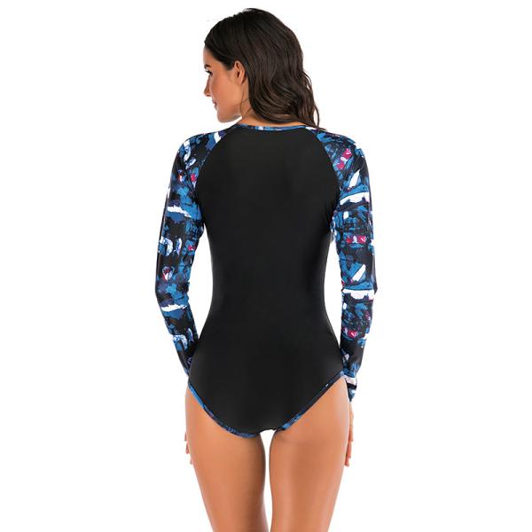 Luva longa impermeável maiôs sexy das mulheres de 1 Wicking da umidade do roupa de banho da parte