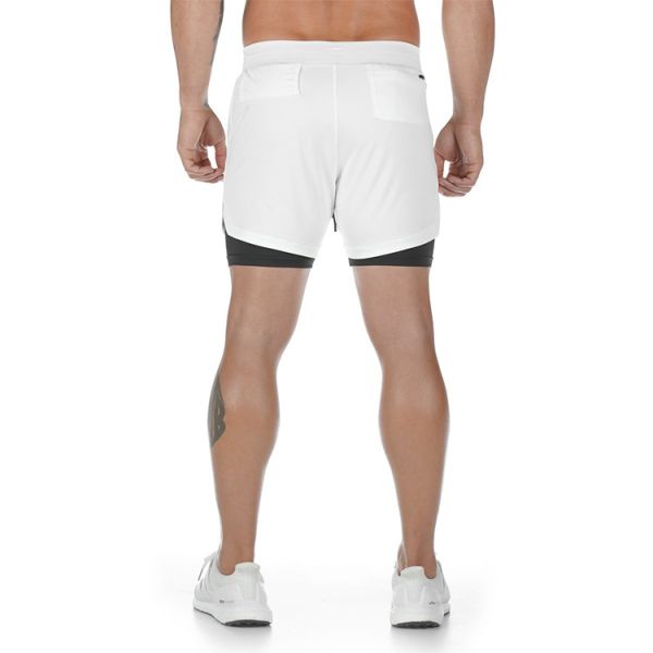 Custom Logo Double Layers Fitness Sportswear Mens Workout Compression Running Gym Shorts