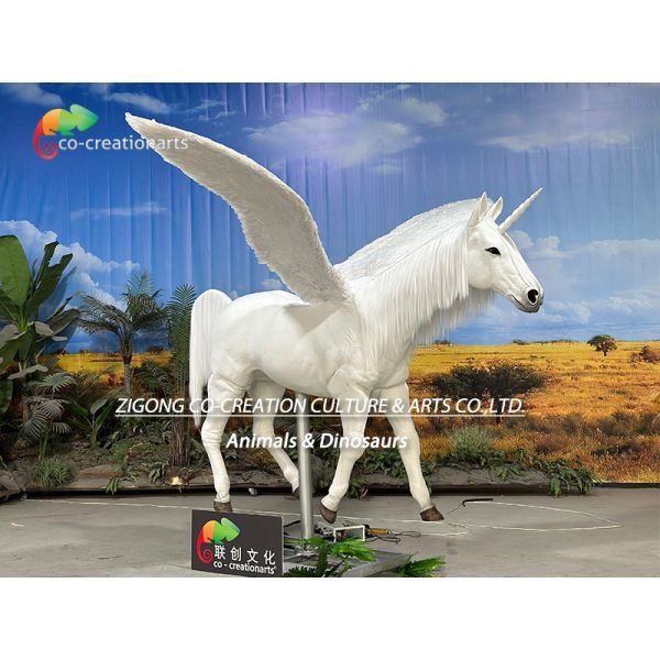 Animatronic Animals Simulation Unicorn With Wings For Theme Park Decoration
