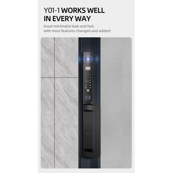 TTLOCK Wholesale Face Recognition Fingerprint Lock Narrow Bezel Cell Phone Aluminum Door Code Lock Automatic Smart Door Locks