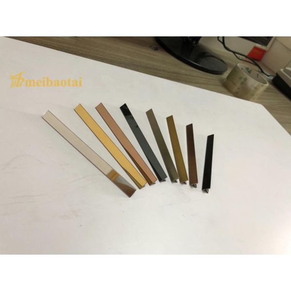 Ajuste de acero inoxidable acabado espejo de oro de la teja para el estándar de la esquina del GB del perfil del metal