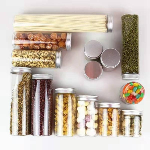 Transparent Aluminium Lid Frosted Plastic Bottles 500g