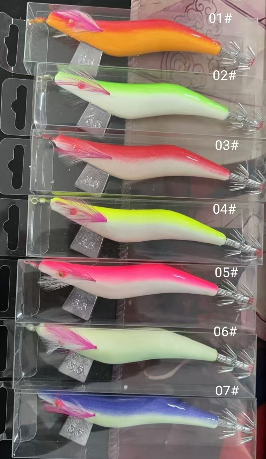 High Visibility SQUID JIG FISHING LURE Featuring Bright Colors and Reflective Surfaces for Better Catch Rates