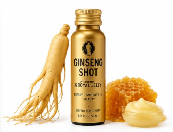 Private Label Energy Booster Supplement with Panax Ginseng Extract and Royal Jelly Oral Liquid Shot