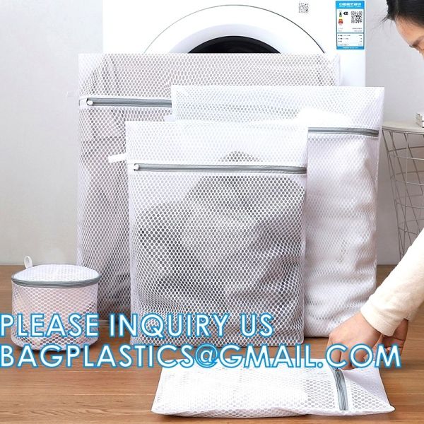 Mesh Laundry Bags for Delicates with Premium Zipper, Travel Storage Organize Bag, Clothing Washing Bags