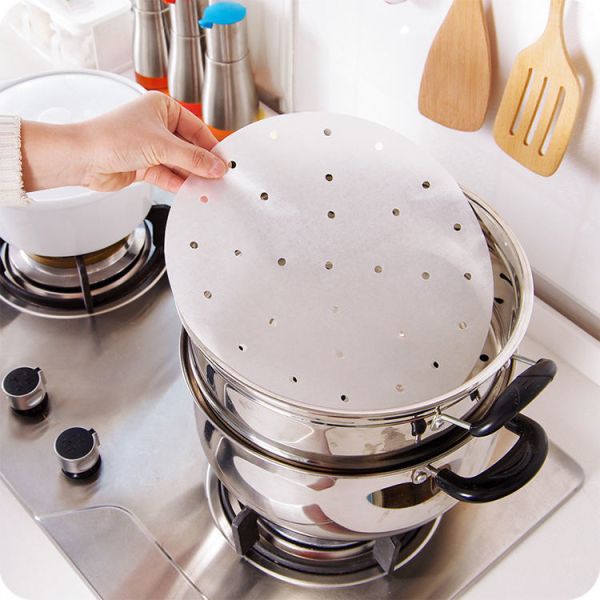 40gsm Round Paper For Steaming With Without Holes Greaseproof Waterproof Non Stick