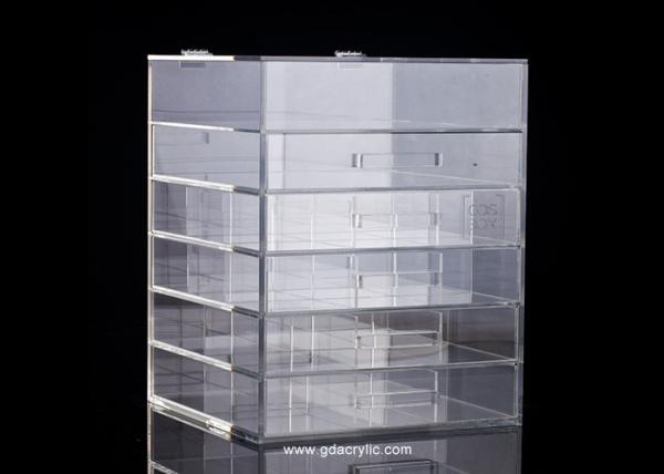 Durable 5 Drawers Acrylic Cosmetic Makeup Organizer 12''x12''x16'' Makeup Box