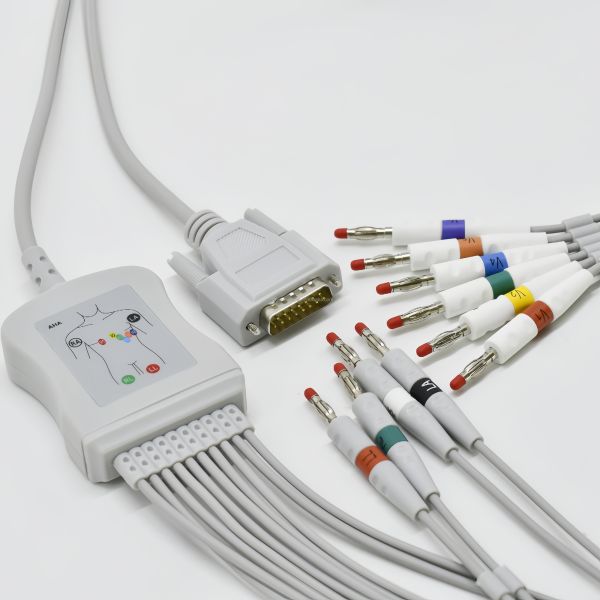 Integrated ECG Lead Wire Compatible with EKG Machine Medical Consumables