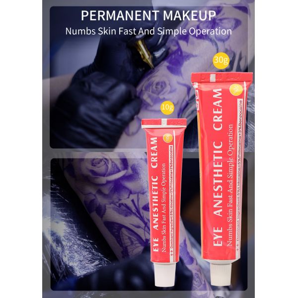 Eye Anesthetic Cream Permanent Makeup Painless Tattoo Cream for Microblading Piercing  Eyebrow Lip Tattoo Fast Acting