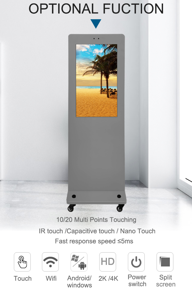 IP65 делают Signage водостойким 1500 цифров Nits портативный для мелкого бизнеса