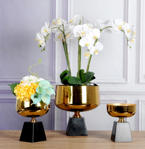 Marble Stand Gold Plated 200X280mm Deco Flower Bowls