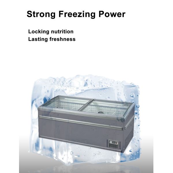 Замораживатель комода гипермаркета коммерчески с Alluminum покрыл материал зеркального стекла